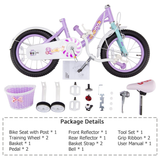 Chipmunk MM 18 Inch Bicycle with Lightweight Steel Frame, Basket, Adjustable Seat and Handle, Front + Rear Brakes, 85% Pre-Assembled Kid's Bikes with Training Wheels for Children 6-9 Years Old, Purple