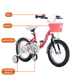 Chipmunk MM 12 Inch Bicycle with Lightweight Steel Frame, Basket, Adjustable Seat and Handle, Front + Rear Brakes, 85% Pre-Assembled Kid's Bikes with Training Wheels for Children 2-5 Years Old, Pink