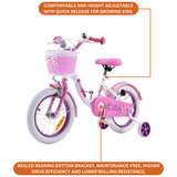 Chipmunk MM 14 Inch Bicycle with Lightweight Steel Frame, Basket, Adjustable Seat and Handle, Front + Rear Brakes, 85% Pre-Assembled Kid's Bikes with Training Wheels for Children 3-6 Years Old, White