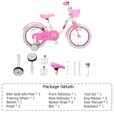 Chipmunk MM 18 Inch Bicycle with Lightweight Steel Frame, Basket, Adjustable Seat and Handle, Front + Rear Brakes, 85% Pre-Assembled Kid's Bikes with Training Wheels for Children 6-9 Years Old, White