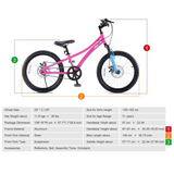 Chipmunk Explorer 20 Inch Bicycle with Lightweight Aluminium Frame, Adjustable Seat and Handle, Front + Rear Brakes, 95% Pre-Assembled Kid's Bikes with Kickstand for Children 8-12 Years Old, Pink