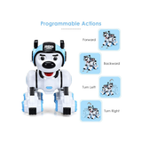 Crazon Blue Robotic Police Dog, IR Control Intelligent Robot Toy for Kids, Boys & Girls, Ages 3+