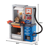 Step2 Deluxe Workshop 706000, Kids Role Play Workbench, Realistic Tools & Accessories, Durafoam Wood Projects, Storage Cabinets, Neutral/Earthy Tones, Ages 3+