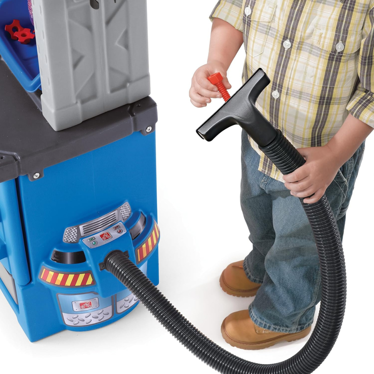 Step2 Deluxe Workshop 706000, Kids Role Play Workbench, Realistic Tools & Accessories, Durafoam Wood Projects, Storage Cabinets, Neutral/Earthy Tones, Ages 3+