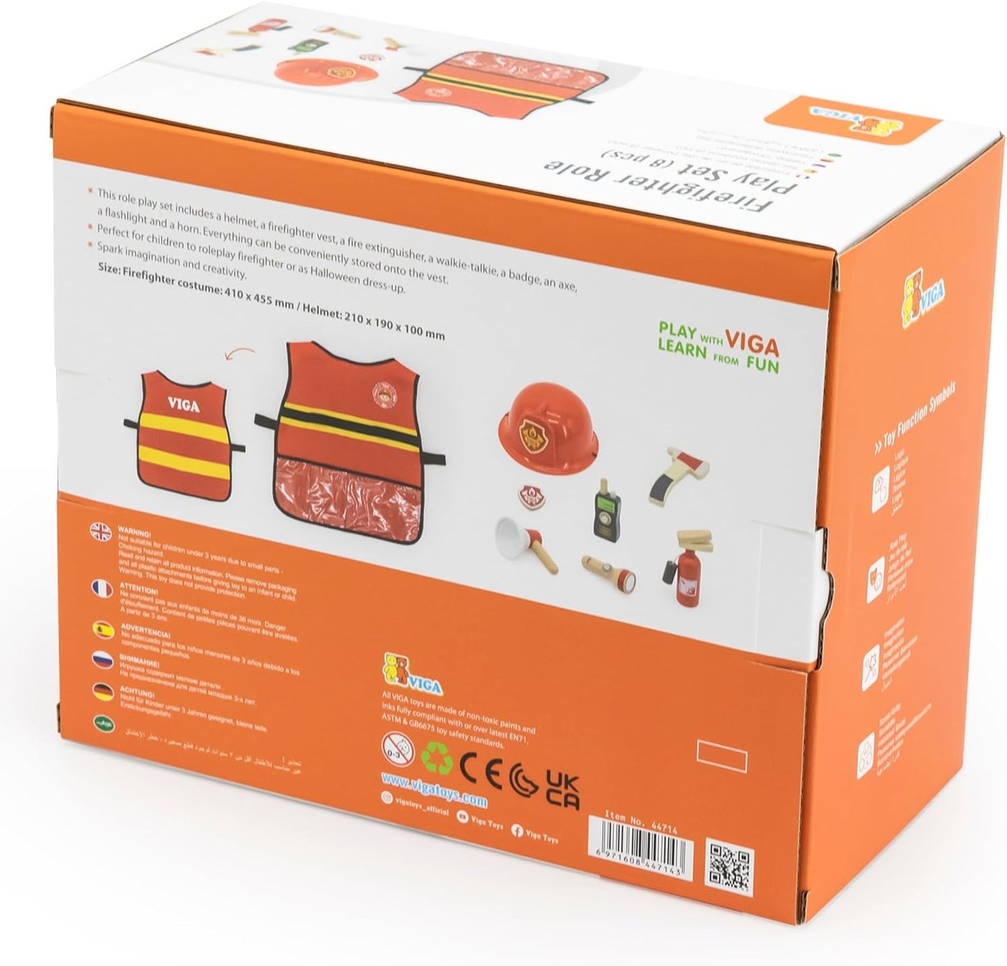 Viga 44714 Little Firefighter Role Playset 8-Pieces