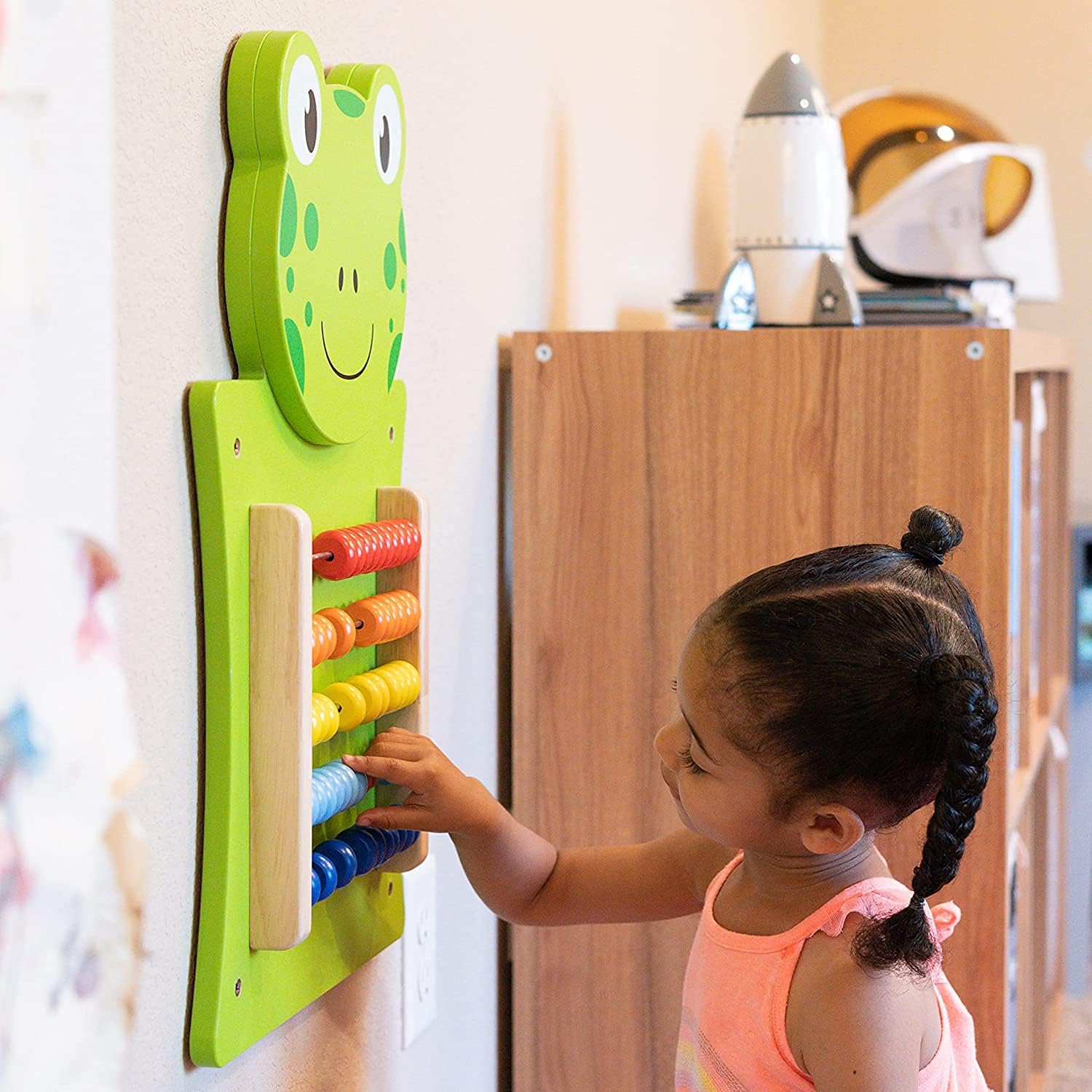 Viga Abacus Activity Panel, Montessori Wooden Wall Toy, Early Math & Counting Learning Tool, Develops Cognitive & Fine Motor Skills, Eco-Friendly Educational Toy, for Boys & Girls 18M+