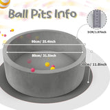 Foam Ball Pit for Toddlers 90cm Round Baby Ball Pool with Memory Foam, Soft Playpen Indoor Outdoor Kids Playground, Balls Not Included, Ages 6 Months+