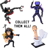 Skibidi Toilet Deluxe Figure Series 2 Skibidi Toilet, Official 6 Inch Collectible Action Figure with 22 Moving Parts for Kids 13+