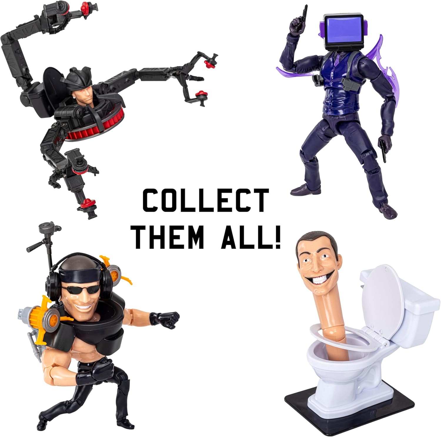 Skibidi Toilet Deluxe Figure Series 2 Detainer Astro Toilet, Official 6 Inch Collectible Action Figure with 22 Moving Parts for Kids 13+