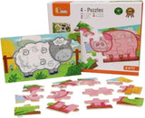 Viga Farm Set, 48 Piece Jigsaw Puzzle, Montessori Wooden Toy, Develops Sensory, Cognitive & Fine Motor Skills, Non-Toxic & Eco-friendly Kids Educational Toy, Suitable for Boys and Girls Aged 2Y+