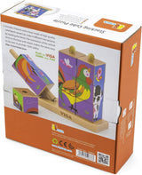 Viga Farm Animals, 9 Piece Cube Puzzle, Montessori Wooden Toy, Develops Sensory, Cognitive & Fine Motor Skills, Non-Toxic & Eco-friendly Kids Educational Toy, Suitable for Boys and Girls Aged 2Y+