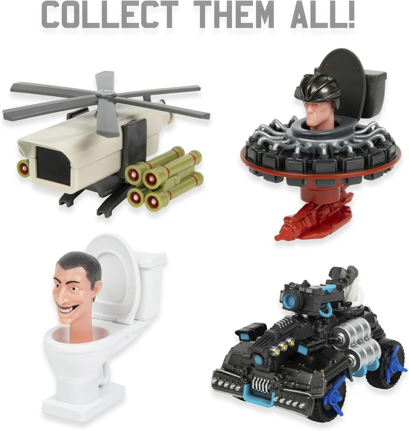 Skibidi Toilet, 1:64 Scale Diecast Collectible Action Figure & Vehicle Toy from Viral YouTube Series, Sci Fi Action Toy for Kids & Collectors, Suitable for Kids Ages 8+ (Assailant Astro Toilet)