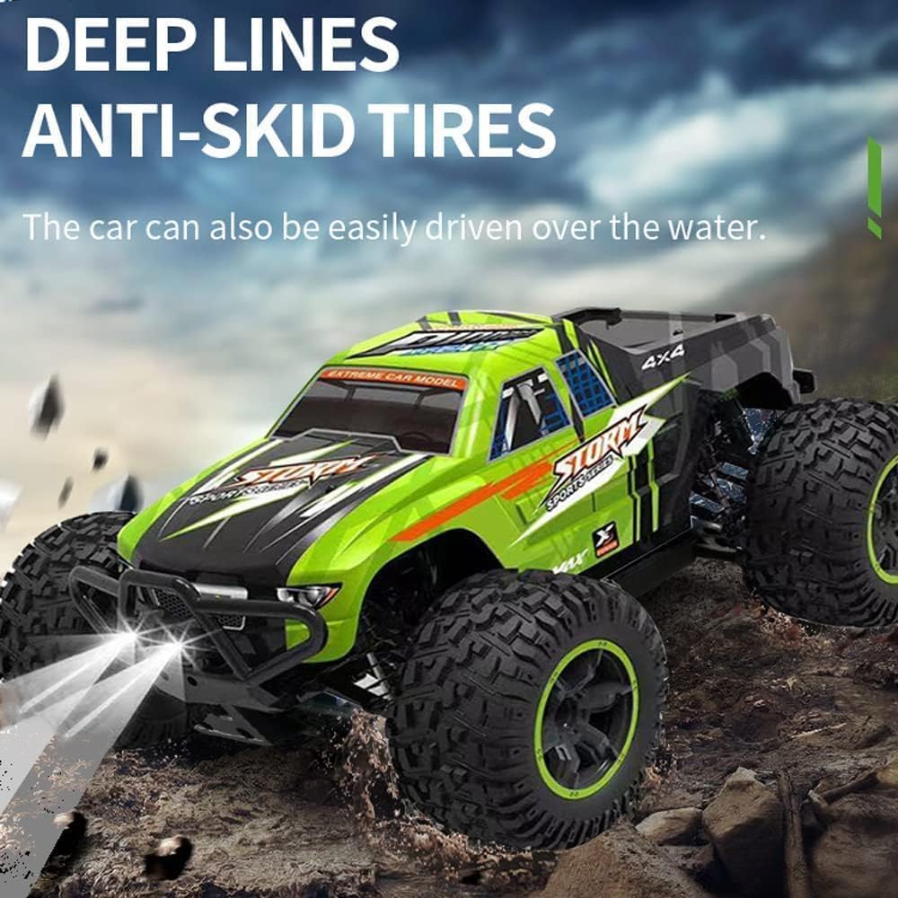 Crazon 2.4GHz RC High Speed Off Road Truck 1:10 Scale 4WD Remote Control Car RTR, 55kmh Fast Racing Monster Truck with LED Lights, Assorted Color, Ages 14+
