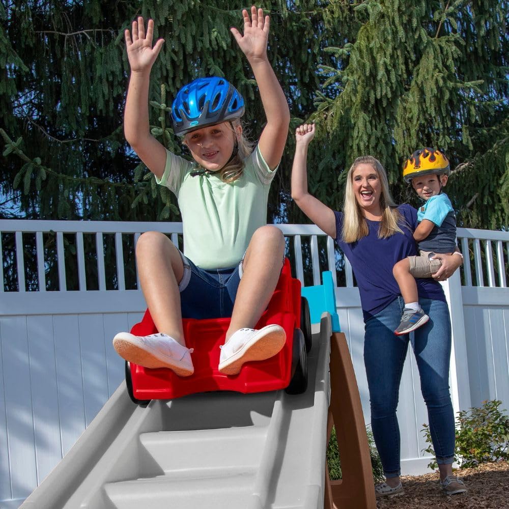 Step2 Extreme Thrill Coaster Dashing Red, Kids Roller Coaster Ride On for Toddlers + Kids 3Y+ Outdoor Amusement Toy