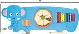 Viga Elephant Wall Panel, Montessori Wooden Sensory Activity Board, Develops Logic, Motor Skills & Hand-Eye Coordination, Eco-Friendly & Non-Toxic Educational Toy, for Boys & Girls 18M+