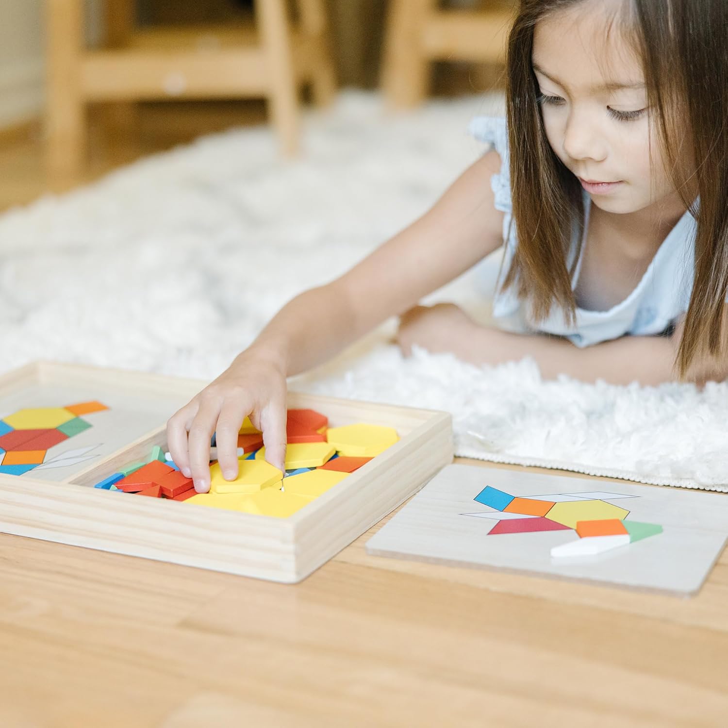 Viga Pattern Board & Block, 120 Piece Geometric Block Puzzle, Montessori Wooden Toy, Develops Sensory, Cognitive & Fine Motor Skills, Non-Toxic & Eco-friendly Kids Educational Toy, 3Y+