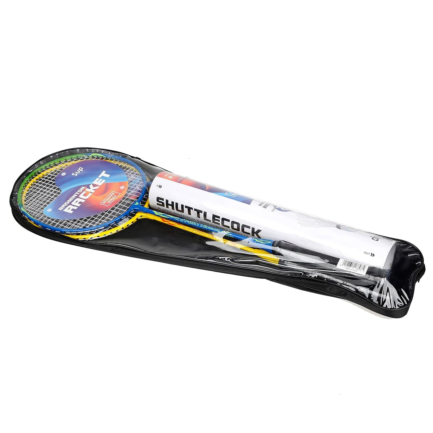 Supreme Iron Alloy Badminton Racket Combo Set 2 Pcs Rackets With 12 Pcs Shuttlecock