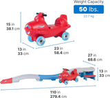 Step2 Sky Rider Up & Down Roller Coaster Ride-On Toy with Airplane Coaster Car, Indoor & Outdoor Playset for Toddlers, Durable Plastic Track, Red, 2+ Years
