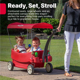 Step2 All Around Canopy Wagon 822700, Red, Kids Ride-On Pull Wagon with Canopy, Toddlers & Preschoolers