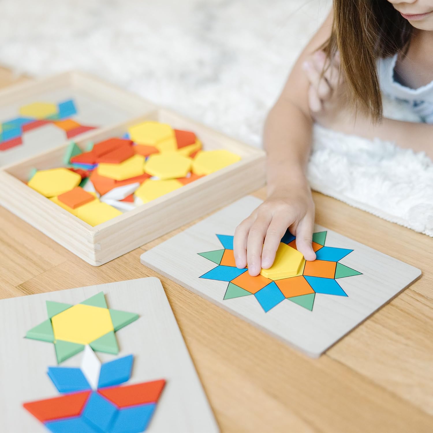 Viga Pattern Board & Block, 120 Piece Geometric Block Puzzle, Montessori Wooden Toy, Develops Sensory, Cognitive & Fine Motor Skills, Non-Toxic & Eco-friendly Kids Educational Toy, 3Y+
