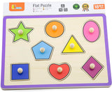 Viga Shapes, 8 Piece Knob Puzzle, Montessori Wooden Toy, Develops Sensory, Cognitive & Fine Motor Skills, Non-Toxic & Eco-friendly Kids Educational Toy, Suitable for Boys and Girls Aged 18M+
