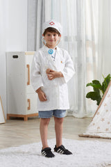 Viga Little Doctor Uniform and Hat Apron for Kids 3+ Pretend Play Costume Multicolor