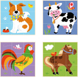Viga Farm Animals, 9 Piece Cube Puzzle, Montessori Wooden Toy, Develops Sensory, Cognitive & Fine Motor Skills, Non-Toxic & Eco-friendly Kids Educational Toy, Suitable for Boys and Girls Aged 2Y+