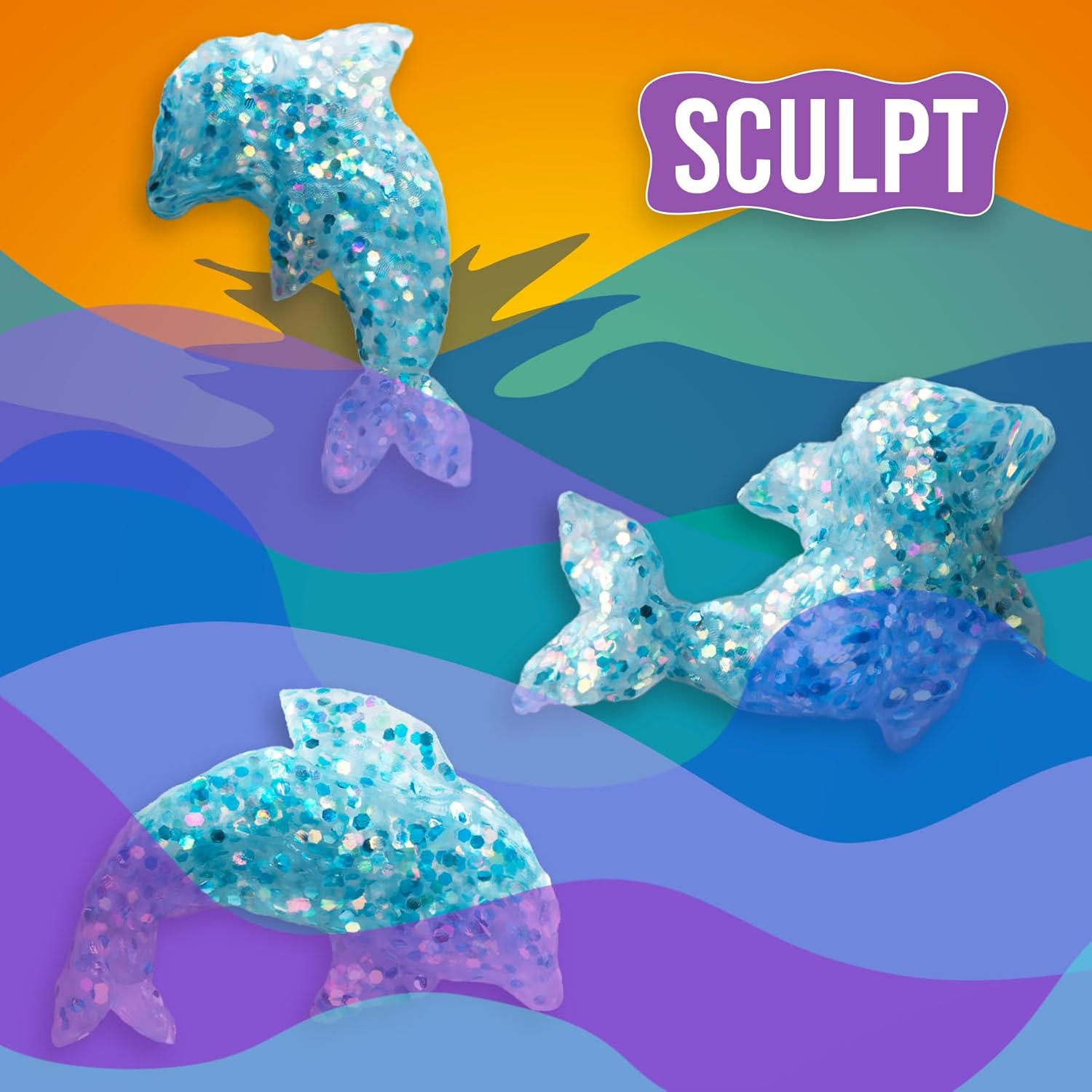 Crazy Aaron's Dolphin Dance Thinking Putty, 4" Tin with 90g of Non-Toxic Sensory Play Putty which Never Dries Out, Soft Textured Creative Fidget Toy for Boys and Girls Ages 3Y+