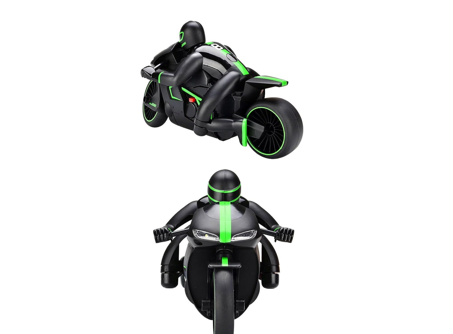 Crazon 1:18 High-Speed RC Motorcycle, Green, 2.4GHz Remote Control, Rechargeable Battery, 3+