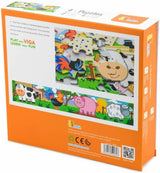 Viga Farm Set, 48 Piece Jigsaw Puzzle, Montessori Wooden Toy, Develops Sensory, Cognitive & Fine Motor Skills, Non-Toxic & Eco-friendly Kids Educational Toy, Suitable for Boys and Girls Aged 2Y+