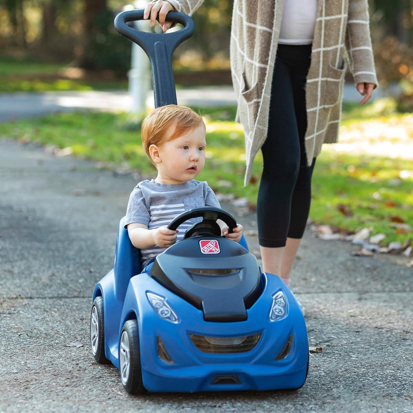 Step2 Buggy GT, Single Seater Kids Push Car, Easy to Store Ride On Toy with Seatbelt, Horn and Storage Trunk, Suitable for Children both Boys and Girls Aged 18m and Above, Pink, Red, Blue
