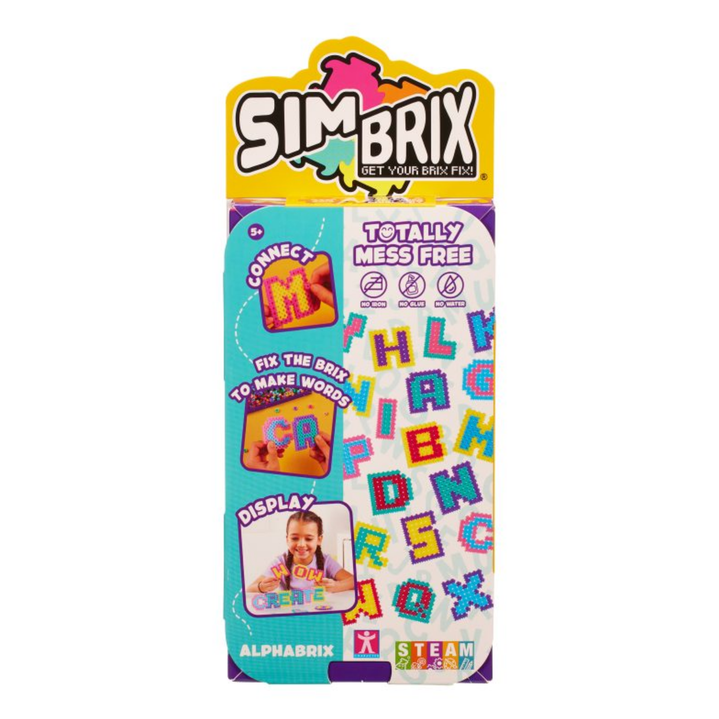 Character Options Simbrix Connect & Wow Alphabrix Pack with 350+ brix, 2D & 3D Pixel Arts and Crafts Construction Toy, Creative & Imaginative STEAM Building Toy for Boys & Girls Ages 5+