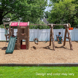 Step2 Advent Lodge Play Center with Glider 801400, Outdoor Climber & Slide, Swings, Basketball Hoop, Rope Ladder, Multicolor Plastic Playset, Sturdy Double-Wall Construction, Ages 3+