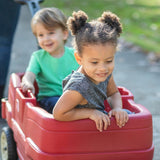 Step2 Neighborhood Wagon With Seats, Red, Kids Pull-Along Ride-On Wagon for Toddlers & Preschoolers
