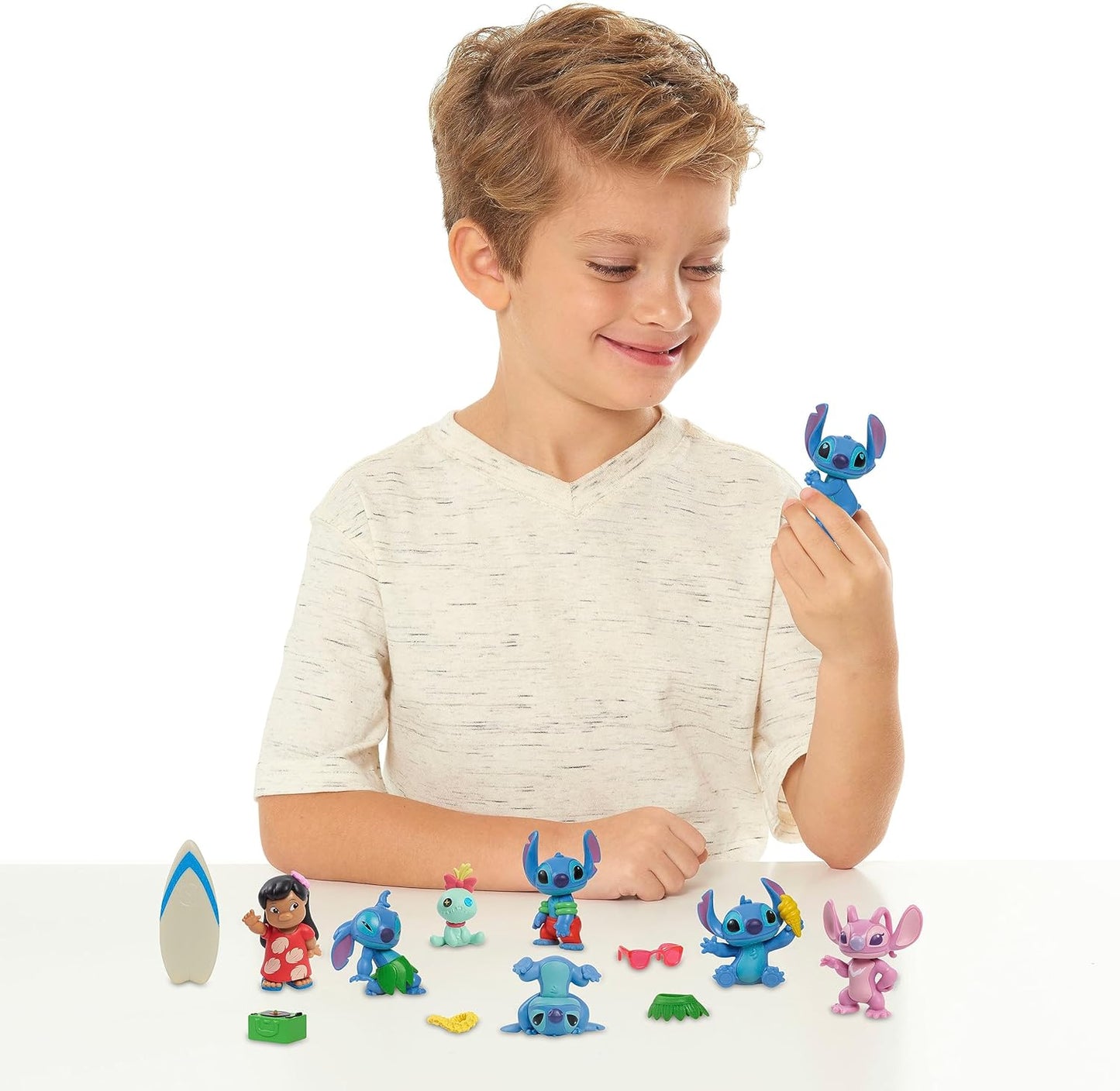 Disney Lilo & Stitch 3" Inch (5 cm) 13 Piece Collectible Stitch Figure Set, Officially Licensed Kids Toys By Just Play, Suitable for Children, Boys and Girls, Aged 3 Years+