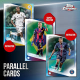 Topps UEFA Club Competitions Chrome 2025/26 Hanger Pack Trading Cards, 15 Cards Per Pack, Exclusive Pulsar Parallels, Autograph Chase Cards, Official UEFA Football Collectibles