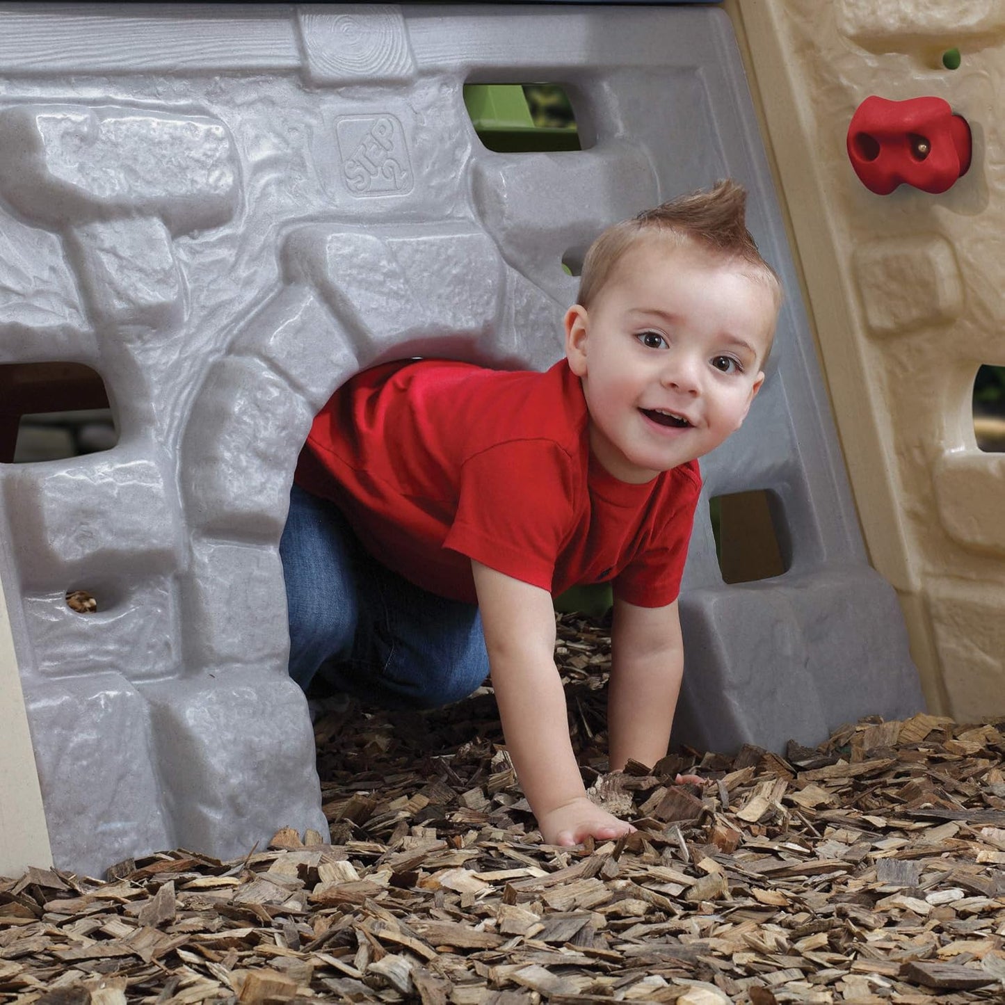 Step2 Alpine Ridge Climber & Slide for Kids 2+, Outdoor Playset with 5 Climbing Walls, Slide, Crawl Tunnels & Steering Wheel, Play Sets & Playground Equipment