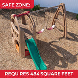 Step2 Naturally Playful Playhouse Climber, Swing Extension, Playhouse + Slide + Swings, Outdoor Playset for Kids 3+