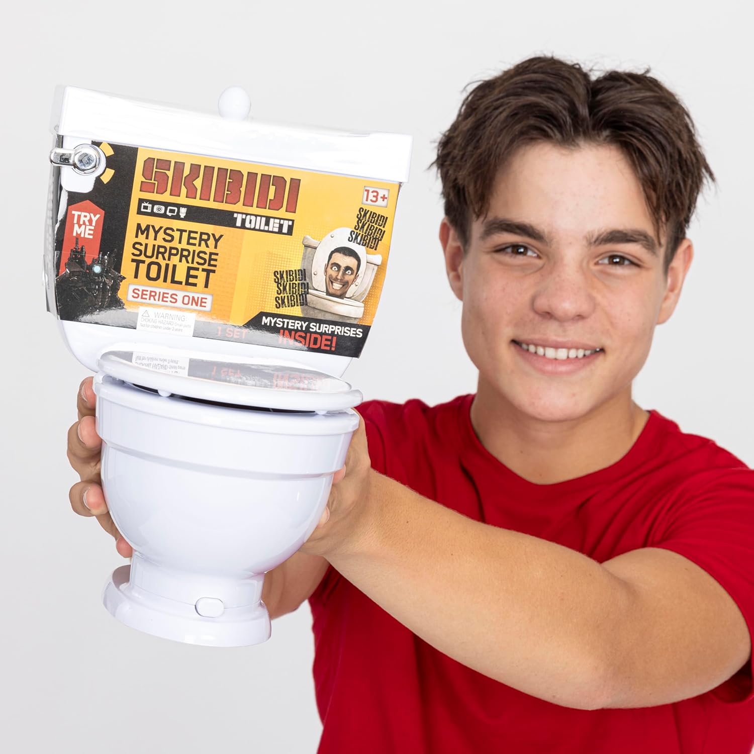 SKIBIDI TOILET Mystery Set, Collectible Action Figure Toy for Boys and Girls 13+, Spring-Loaded Pop-Up Head, Try-Me Flushing Sound, Interactive Surprise Figures, Tabletop Fun