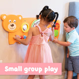 Viga Bear Activity Board, Montessori Wooden Wall Toy, Sensory Learning Panel for Brain & Motor Skill Development, Eco-Friendly & Space-Saving Educational Toy, for Boys & Girls 18M+