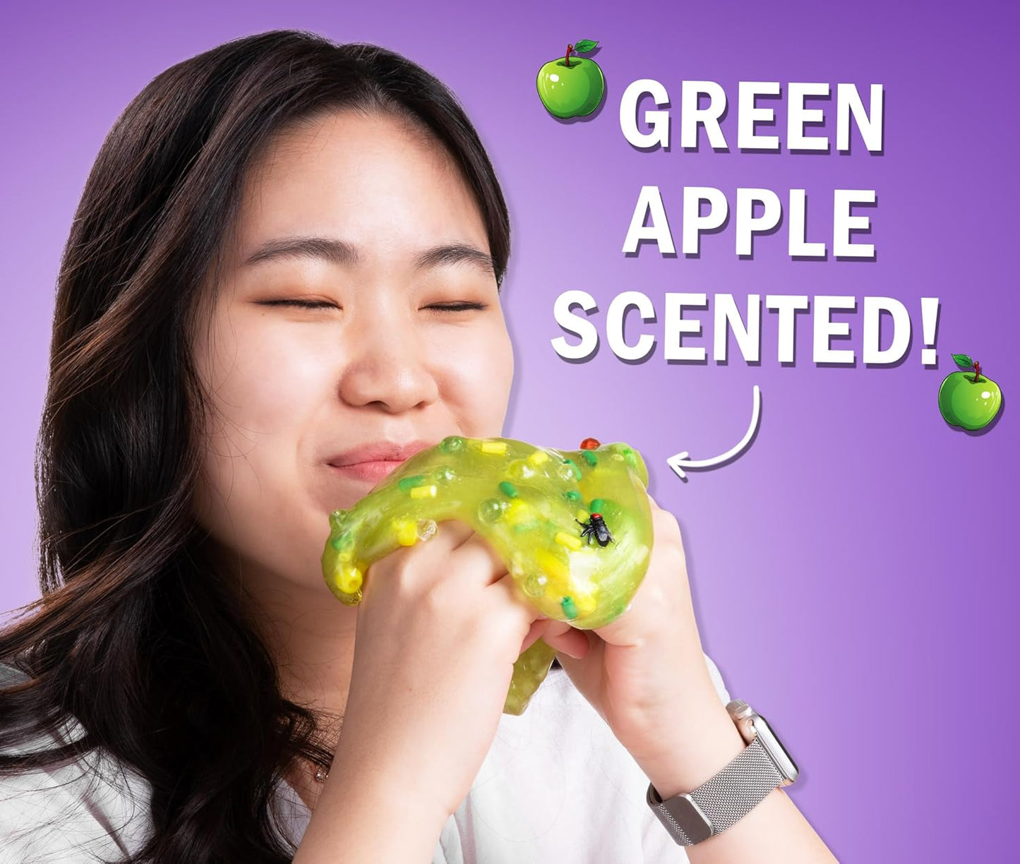 Crazy Aaron’s Slime Charmers - Dumpster Dive, Green Apple Scented Slime with Charms, Non-Toxic, Super Stretchy & Squishy Fidget Toy Suitable for Boys and Girls Aged 3Y+
