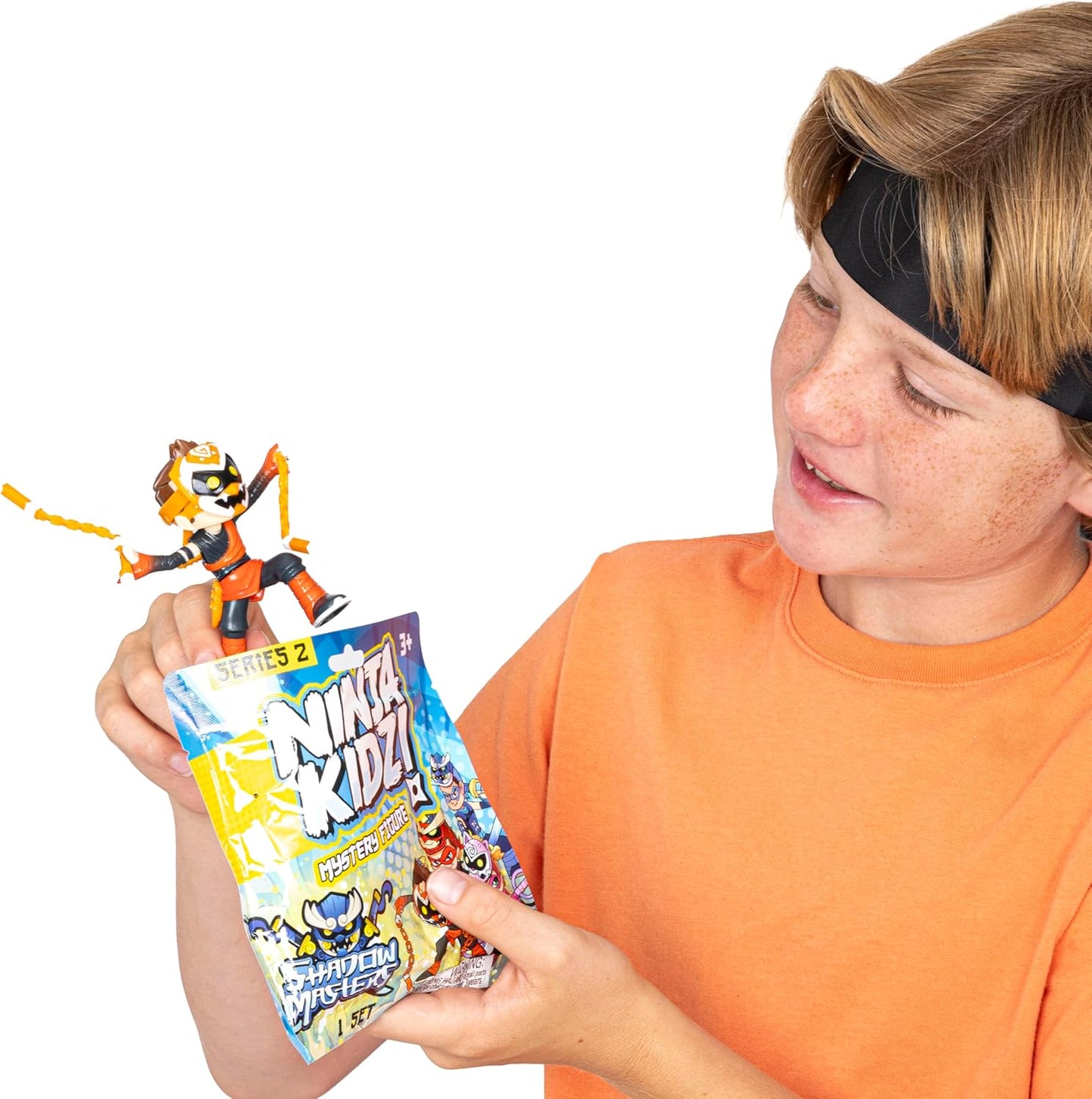 Ninja Kidz Shadow Masters Mystery Figures Series 2, Official Surprise Blind Bag Collectible Figure with Removable Mask & Accessories