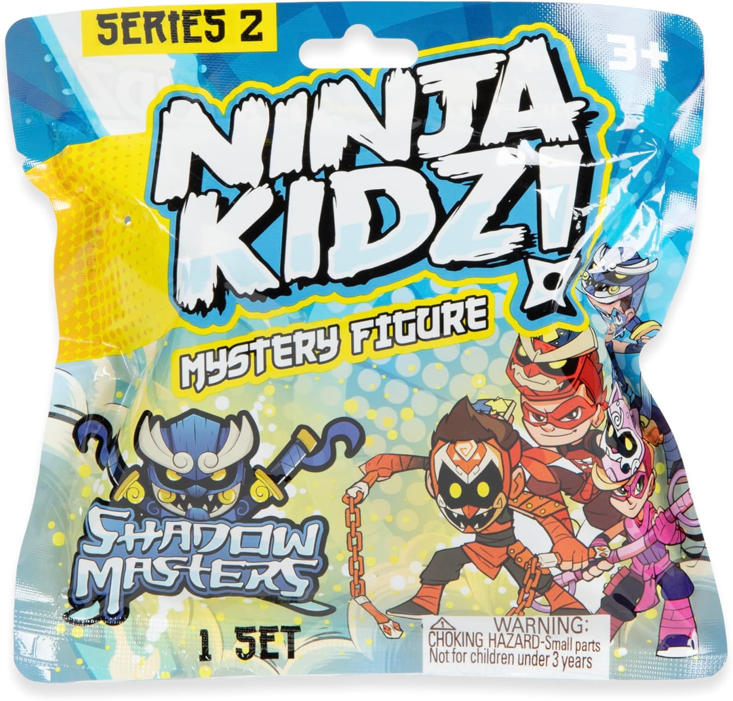 Ninja Kidz Shadow Masters Mystery Figures Series 2, Official Surprise Blind Bag Collectible Figure with Removable Mask & Accessories