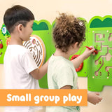 Viga Large Crocodile Activity Panel, 5-in-1 Montessori Wooden Wall Toy, Sensory Learning Board for Brain & Motor Skill Development, Eco-Friendly Educational Toy, for Boys & Girls 18M+