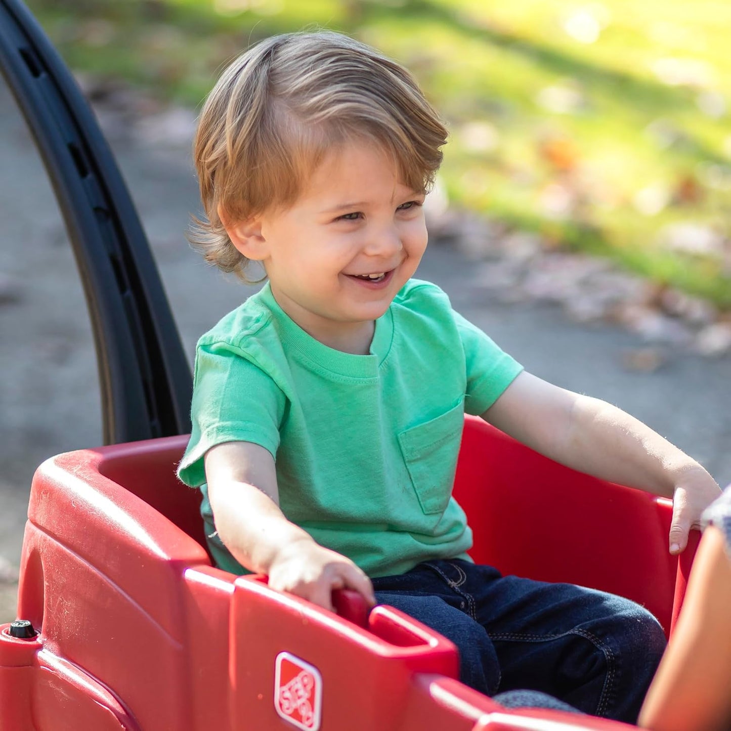Step2 Neighborhood Wagon With Seats, Red, Kids Pull-Along Ride-On Wagon for Toddlers & Preschoolers