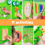 Viga Large Crocodile Activity Panel, 5-in-1 Montessori Wooden Wall Toy, Sensory Learning Board for Brain & Motor Skill Development, Eco-Friendly Educational Toy, for Boys & Girls 18M+