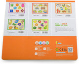 Viga Fruit, 8 Piece Knob Puzzle, Montessori Wooden Toy, Develops Sensory, Cognitive & Fine Motor Skills, Non-Toxic & Eco-friendly Kids Educational Toy, Suitable for Boys and Girls Aged 18M+