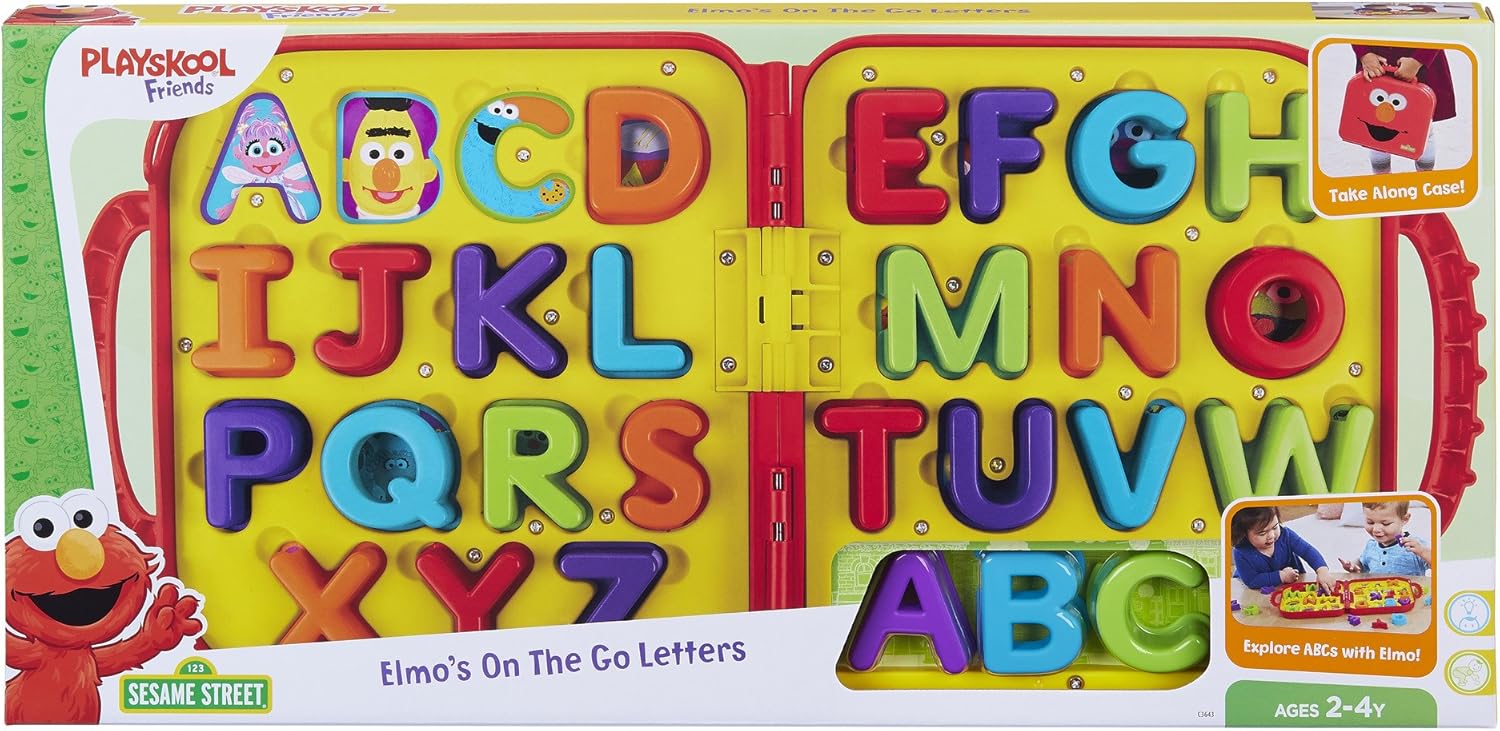 Sesame Street Elmo's Learning Letters Interactive Alphabet Toy, Educational Activity Board Includes 26 Removable Letters and Plays Alphabet Song, Offically Licensed by Just Play for Kids Ages 2 and Up