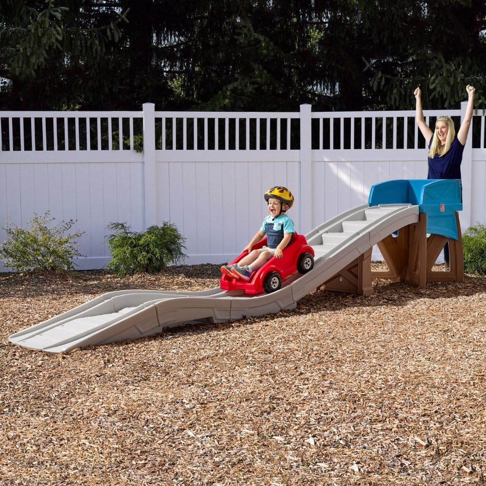 Step2 Extreme Thrill Coaster Dashing Red, Kids Roller Coaster Ride On for Toddlers + Kids 3Y+ Outdoor Amusement Toy