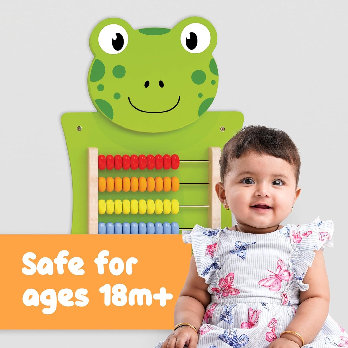Viga Abacus Activity Panel, Montessori Wooden Wall Toy, Early Math & Counting Learning Tool, Develops Cognitive & Fine Motor Skills, Eco-Friendly Educational Toy, for Boys & Girls 18M+